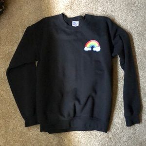 Gildan sweatshirt with rainbow